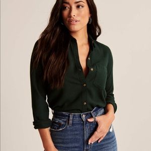 NWT Abercrombie & Fitch Green Flannel Shirt